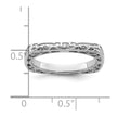 Sterling Silver Stackable Expressions Polished Rhodium-plated Square Ring
