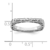 Sterling Silver Stackable Expressions Polished Rhodium-plated Square Ring