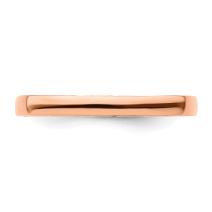 Sterling Silver Stackable Expressions Polished Pink-plated Square Ring