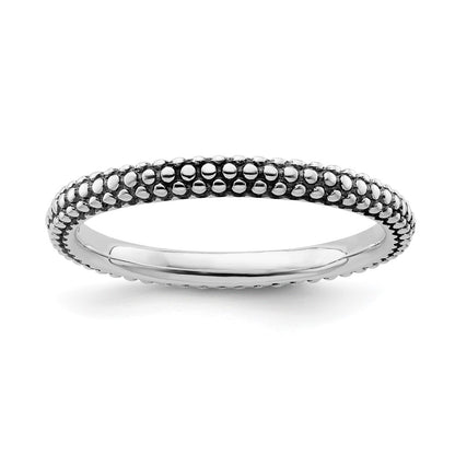 Sterling Silver Stackable Expressions Antiqued Ring
