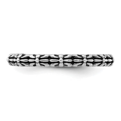 Sterling Silver Stackable Expressions Antiqued Ring