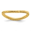 Sterling Silver Stackable Expressions Polished Gold-plated Wave Ring