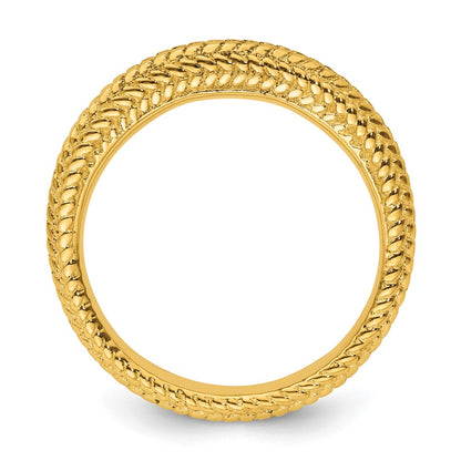 Sterling Silver Stackable Expressions Gold-plated Domed Ring