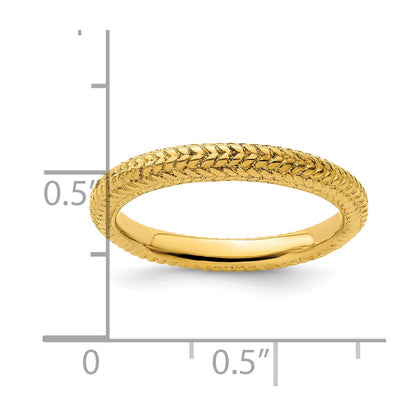 Sterling Silver Stackable Expressions Gold-plated Domed Ring