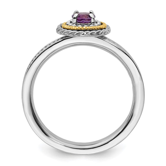 Sterling Silver & 14k Stackable Expressions Amethyst Ring