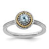 Sterling Silver & 14K Expressions Aquamarine Ring