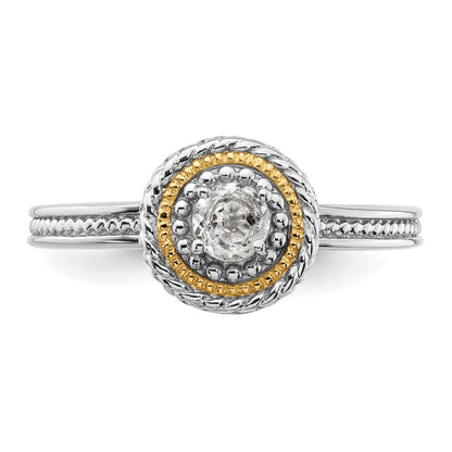 Sterling Silver & 14k Stackable Expressions White Topaz Ring