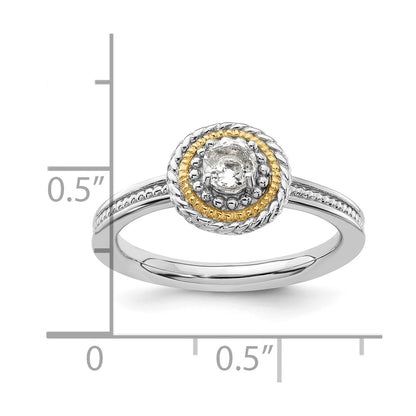 Sterling Silver & 14k Stackable Expressions White Topaz Ring