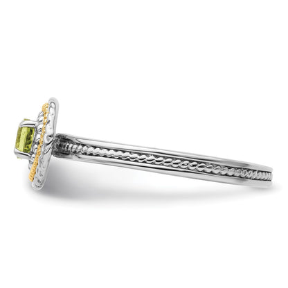 Sterling Silver & 14k Stackable Expressions Peridot Ring
