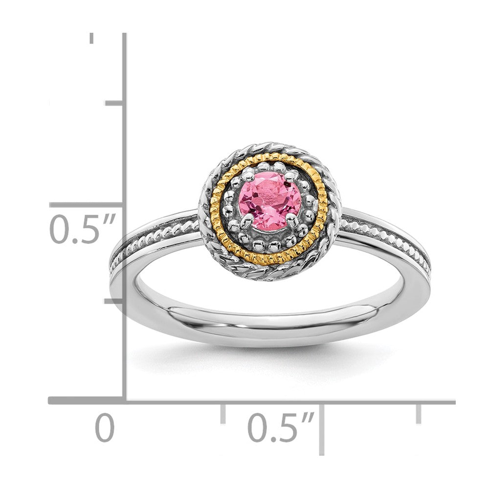 Sterling Silver & 14k Stackable Expressions Pink Tourmaline Ring