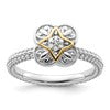 Sterling Silver & 14k Stackable Expressions Diamond Ring