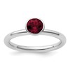 Sterling Silver Stackable Expressions High 5mm January Crystal Ring