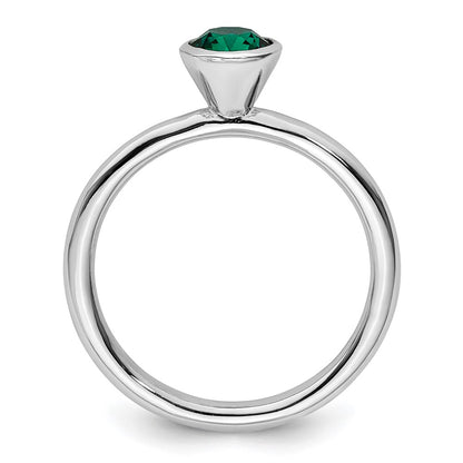 Sterling Silver Stackable Expressions High 5mm May Crystal Ring