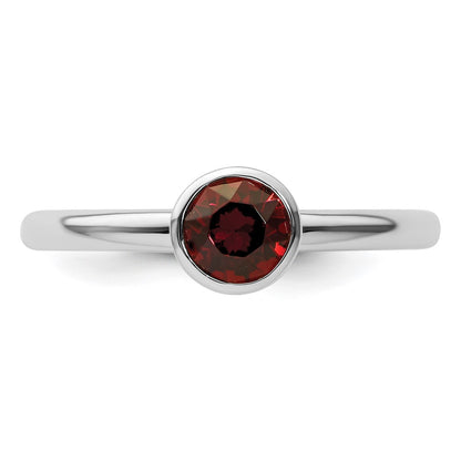 Sterling Silver Stackable Expressions High 5mm June Crystal Ring
