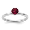 Sterling Silver Stackable Expressions High 5mm July Crystal Ring