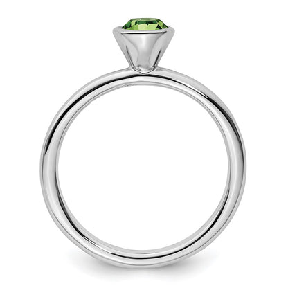 Sterling Silver Stackable Expressions High 5mm August Crystal Ring