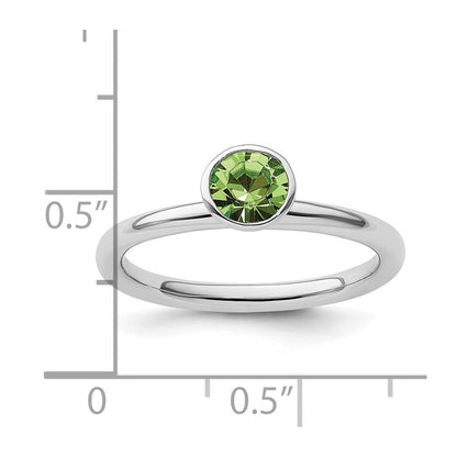 Sterling Silver Stackable Expressions High 5mm August Crystal Ring