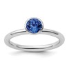 Sterling Silver Stackable Expressions High 5mm September Crystal Ring