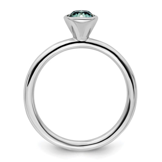 Sterling Silver Stackable Expressions High 5mm December Crystal Ring