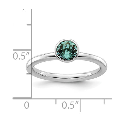 Sterling Silver Stackable Expressions High 5mm December Crystal Ring