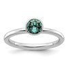 Sterling Silver Stackable Expressions High 5mm December Crystal Ring