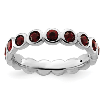Sterling Silver Stackable Expressions January Crystal Ring