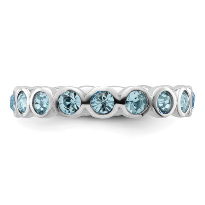Sterling Silver Stackable Expressions March Crystal Ring