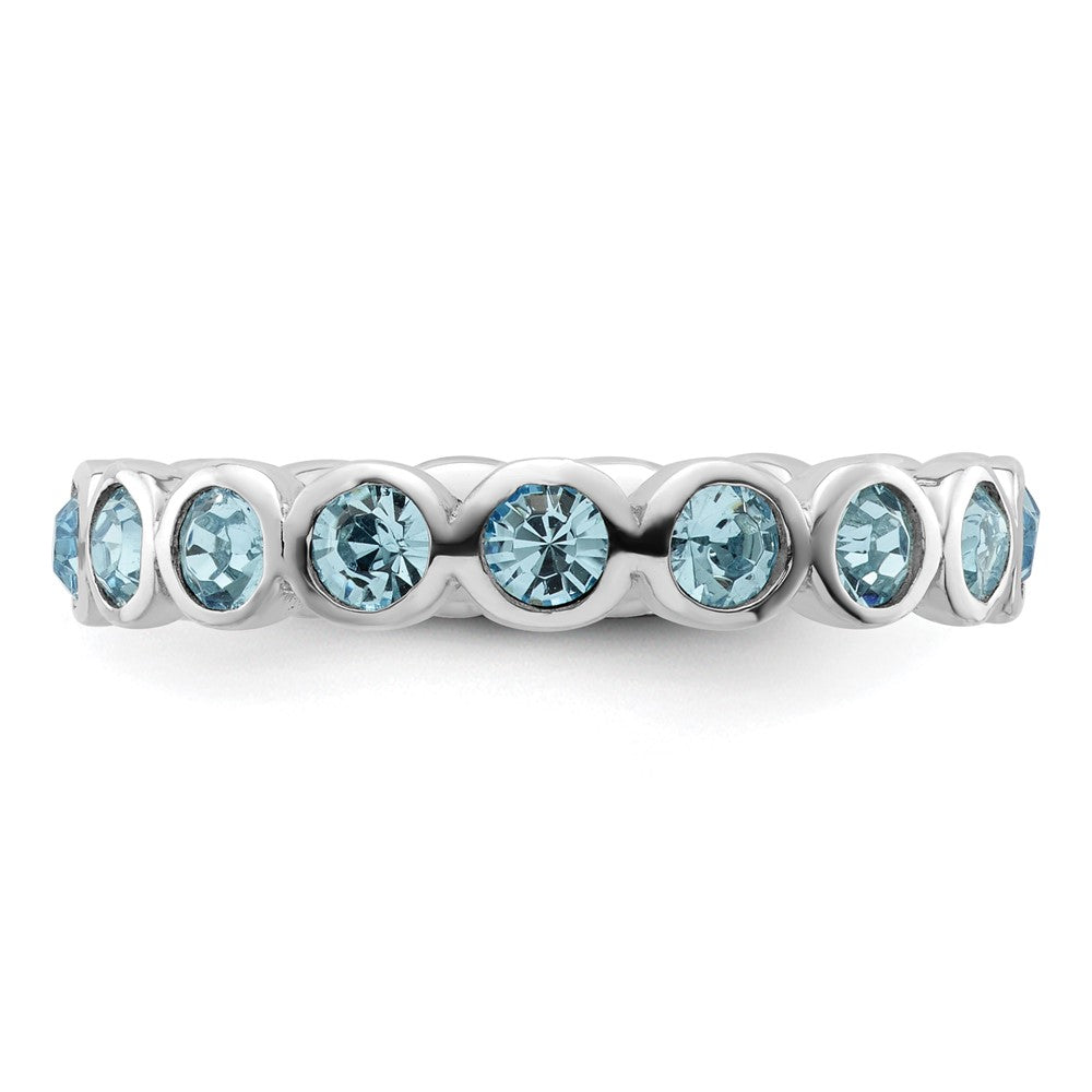 Sterling Silver Stackable Expressions March Crystal Ring
