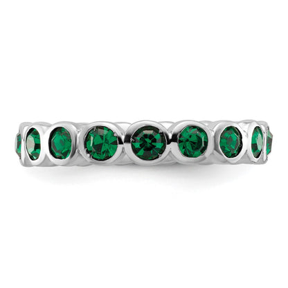 Sterling Silver Stackable Expressions May Crystal Ring