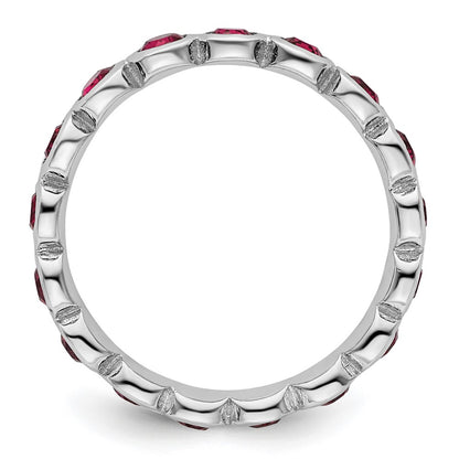 Sterling Silver Stackable Expressions July Crystal Ring