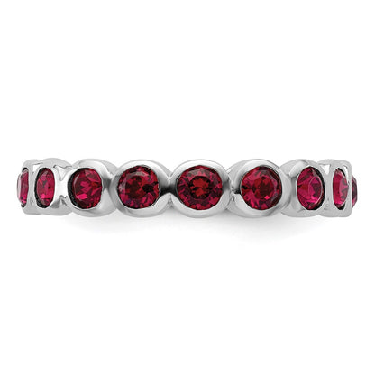 Sterling Silver Stackable Expressions July Crystal Ring