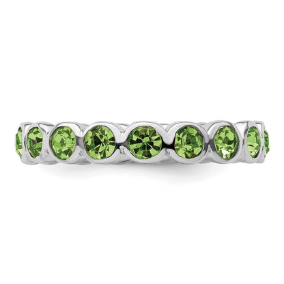 Sterling Silver Stackable Expressions August Crystal Ring