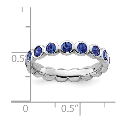 Sterling Silver Stackable Expressions September Crystal Ring