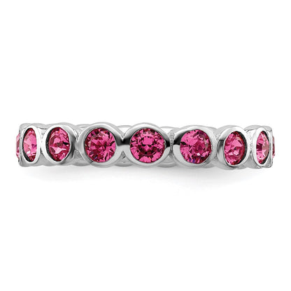 Sterling Silver Stackable Expressions October Crystal Ring
