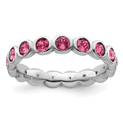 Sterling Silver Stackable Expressions October Crystal Ring