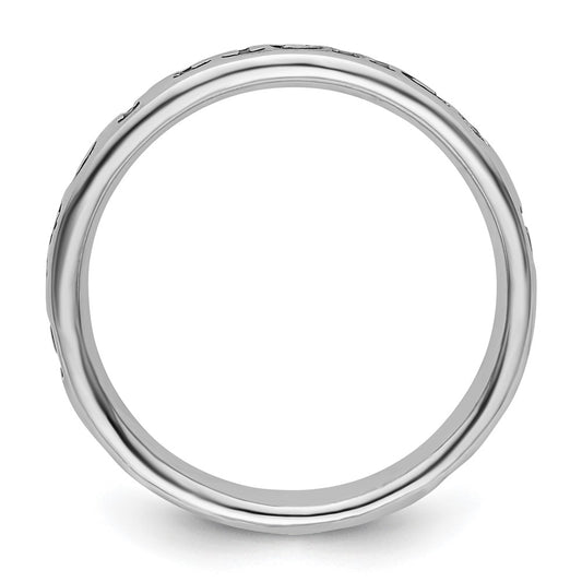 Sterling Silver Stackable Expressions Polished Enameled Friends Ring