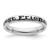Sterling Silver Stackable Expressions Polished Enameled Friends Ring