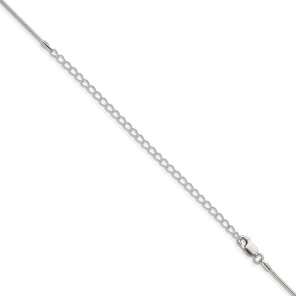 Sterling Silver 1mm Snake Chain w/4in ext.