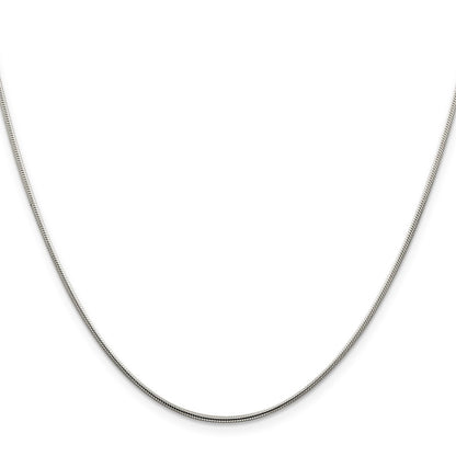 Sterling Silver 1.25mm Snake Chain w/2in ext.