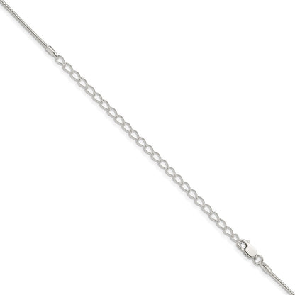 Sterling Silver 1.25mm Snake Chain w/4in ext.