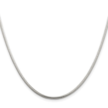 Sterling Silver Rhodium-plated 2mm Snake Chain