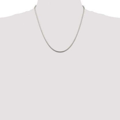 Sterling Silver Rhodium-plated 2mm Snake Chain
