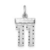 Sterling Silver Rhodium-plated Diamond-cut #11 Charm
