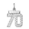 Sterling Silver Rhodium-plated Diamond-cut #70 Charm