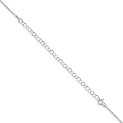 Sterling Silver 1mm Round Spiga Chain w/4in ext.