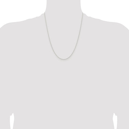 Sterling Silver Rhodium-plated 1mm Round Spiga Chain