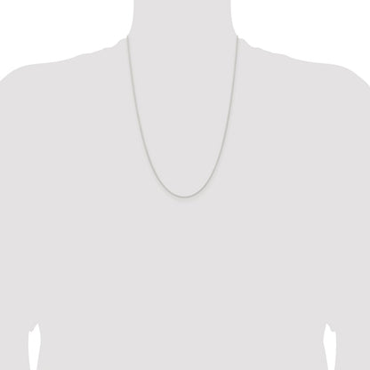 Sterling Silver Rhodium-plated 1mm Round Spiga Chain