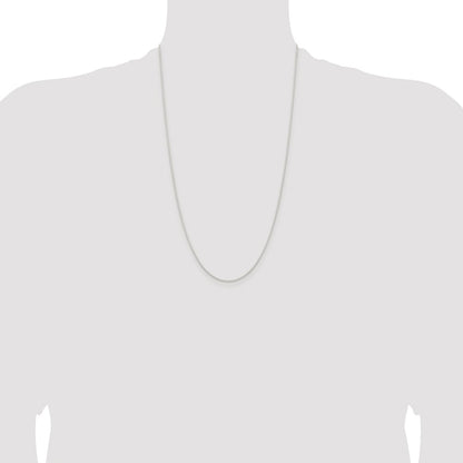 Sterling Silver Rhodium-plated 1mm Round Spiga Chain