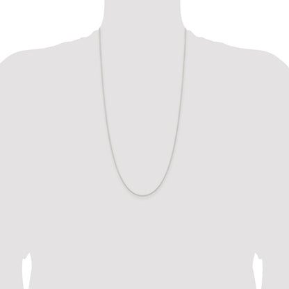 Sterling Silver Rhodium-plated 1mm Round Spiga Chain