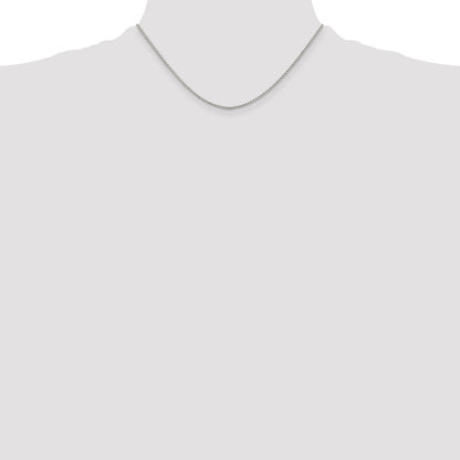 Sterling Silver Rhodium-plated 1.5mm Round Spiga Chain